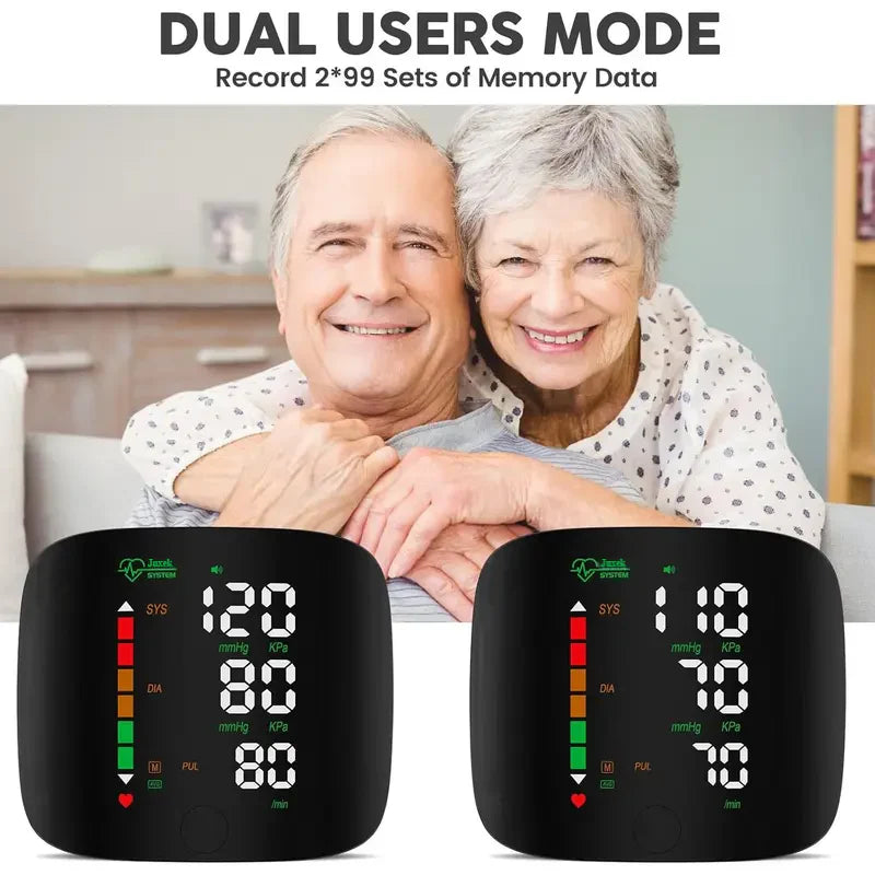 Wrist Blood Pressure Monitor – LED Touch Screen & Adjustable Fit